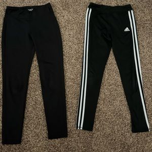 1 pair Adidas and 1 pair Old Navy yoga pants, EUC $6